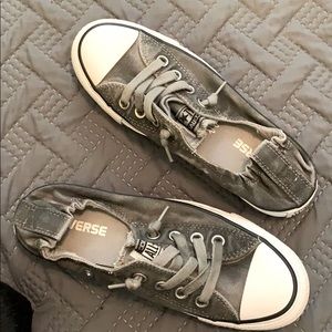 Women’s black acid wash slip on Converse shoes